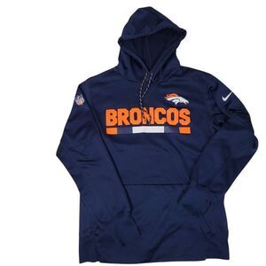 Nike Denver‎ Broncos Hoodie Mens Medium NFL Football Small FLAW - PLEASE READ!!!